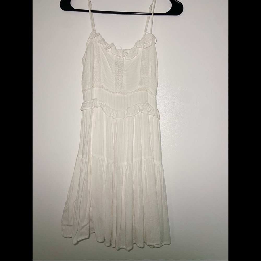 nwot, Never worn, white cream lace mini dress with spaghetti straps